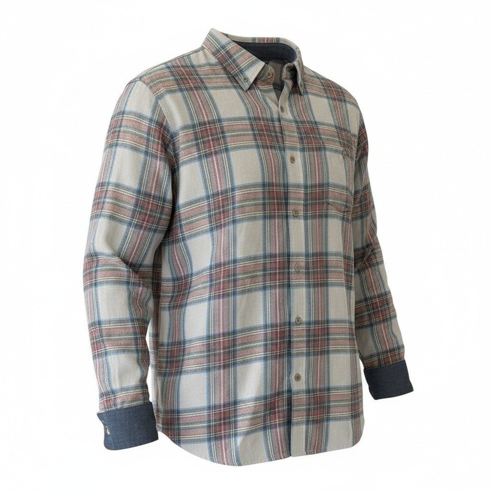 Weatherproof Mens Whitecap Grey Burnout Flannel Button Down Shirt Size XXL NWT‎